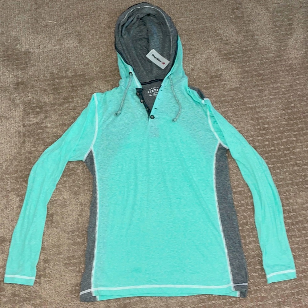 Buckle lightweight hoodie. Size small. Grey and sea foam color. New and unworn